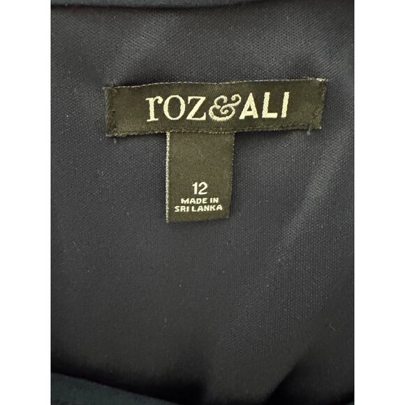 Roz & Ali Multi-Color Maxi Dress w/Tie Size 12 Wedding Special Occasion Party - Picture 6 of 8